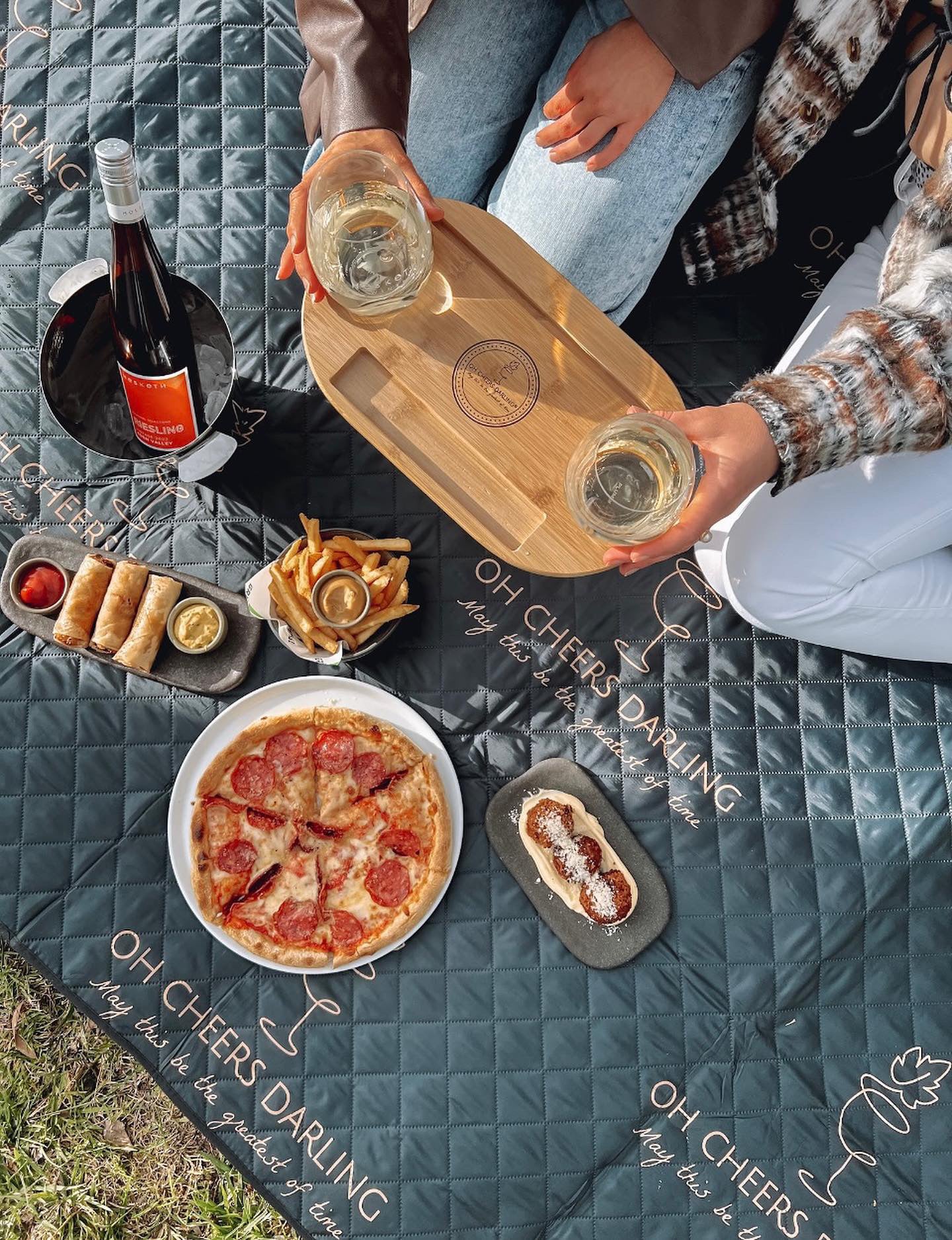 Large Picnic Mat and Travel Wine Table