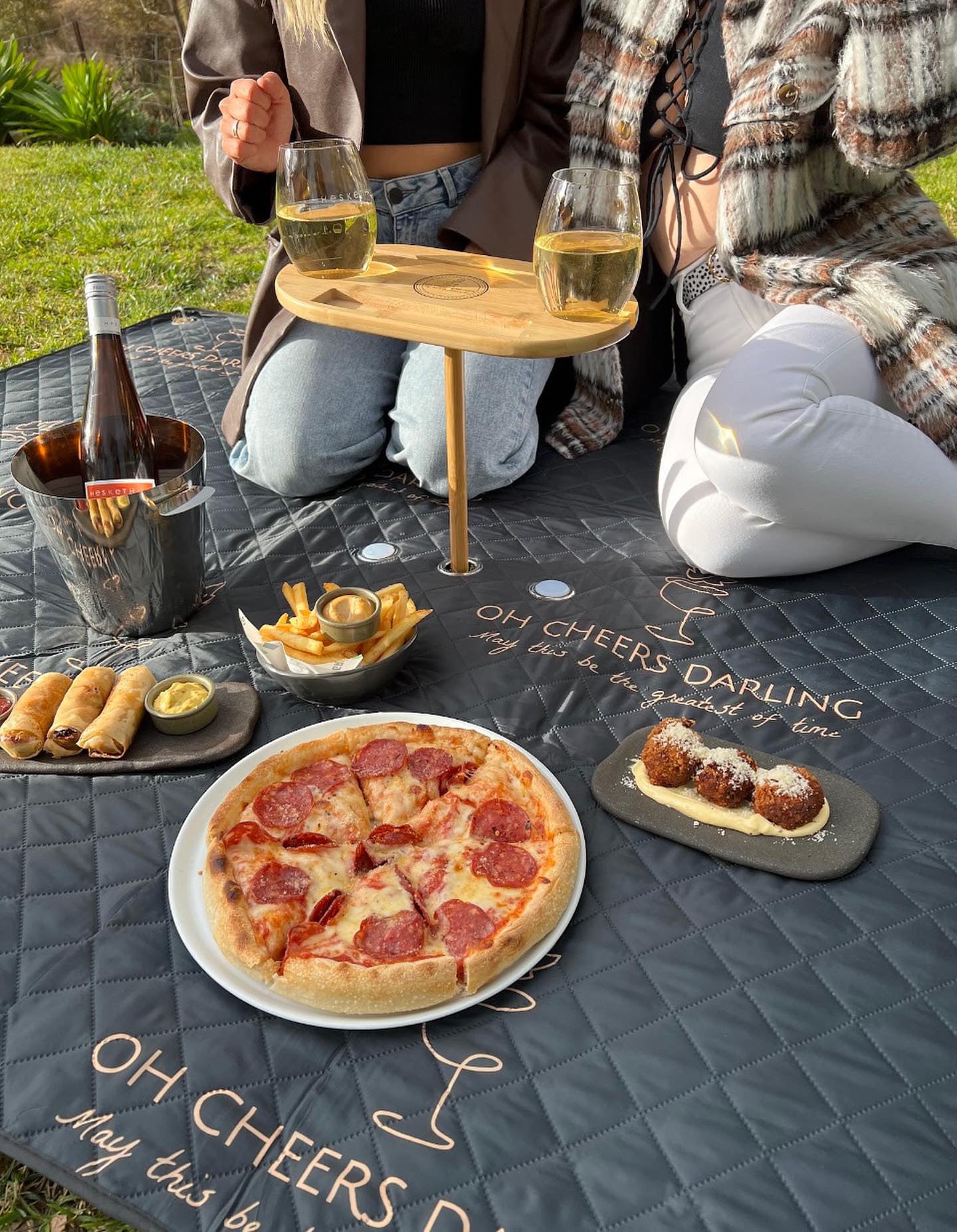 Large Picnic Mat and Travel Wine Table